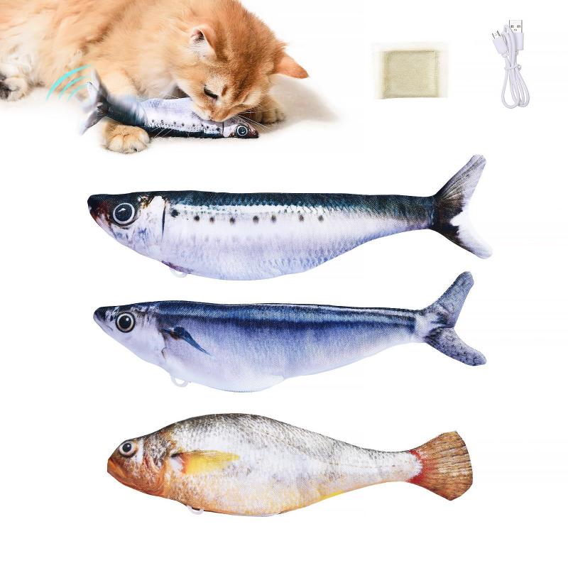 Intelligent Electric Simulated Electric Fish Originality Self Pleasure And Relaxation Cat Jumping Swinging Fish Teasing Cat Toy