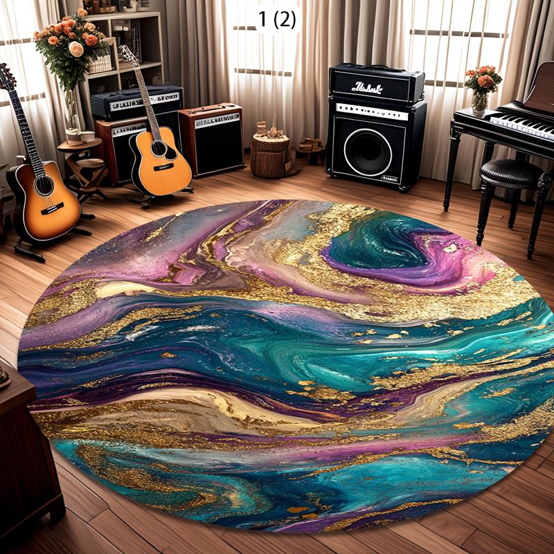 Round Rugs Luxurious Patterns Living Room Bedroom Carpets Non-slip Child Playroom Floor Mat Home Decor Gift Soft Table Carpets