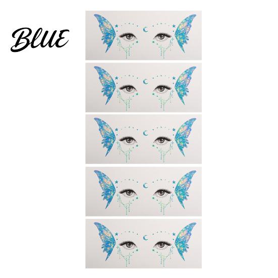 Easy Butterfly Makeup Decals 5 Sheets Glitter Eye Stickers Temporary Face Tattoos