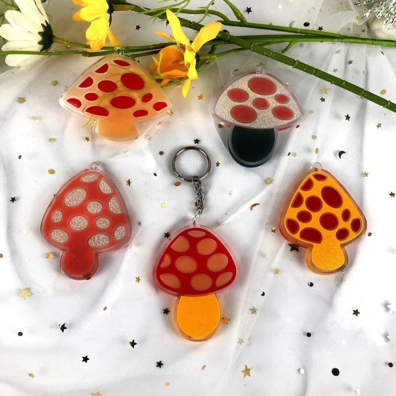 Pendant Molds Keychain Jewelry Mold Mushroom Shape Silicone Keychain Mold Silicone Material Hand-Making Tool for Pendant