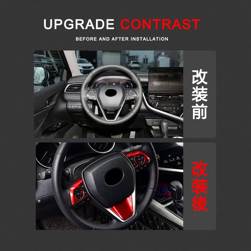 Onami Toyota Camry Steering Interior Compatible with the New 8th Generation Panel, Panel, 369-Ounce Rotation, Camry, ABS, 3-Piece Set, Black,