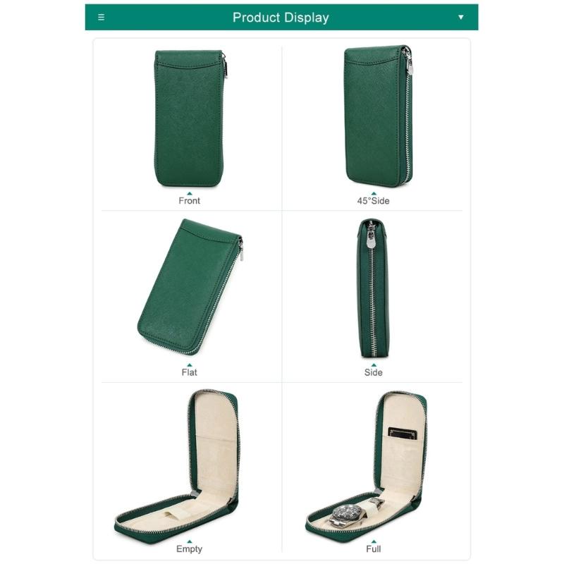 Genuine Leather Storage Case Portable Travel Watch Cases Handmade Portable Jewelry Accessory Organizer Box for Men Women