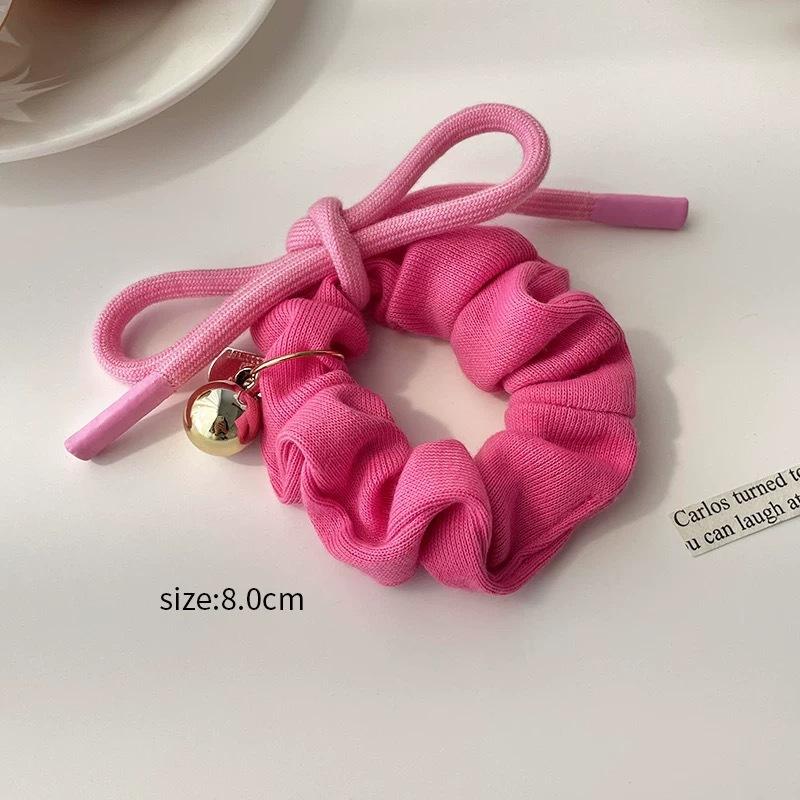 New Trendy Pink Bow Tie Hair Rings Sweet Large Elastic Rubber Bands High Horsetsil Hair Bands For Women Girls Hair Accessories Gifts