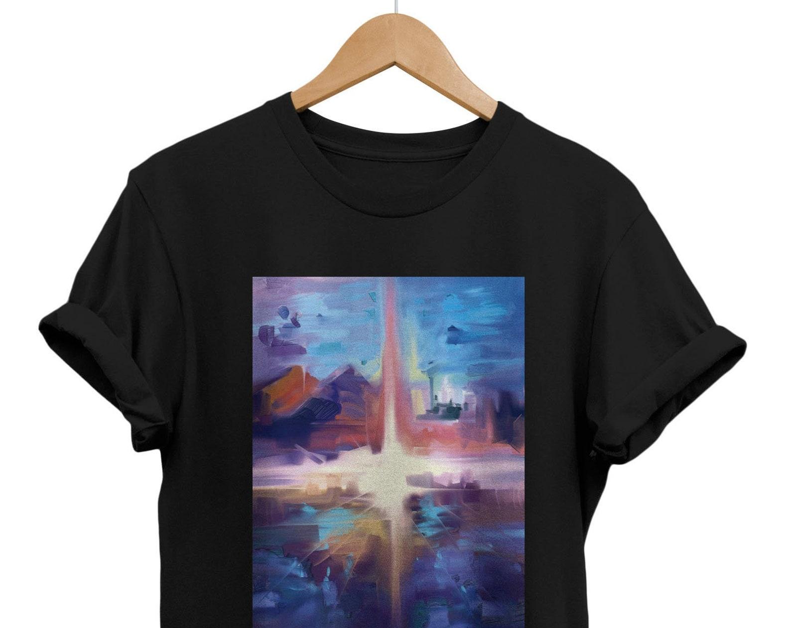 Abstract Star Expressionist T-shirt: Modern Artistic Graphic Design 3XL