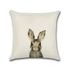 Cute Cartoon Rabbit Printed Cushion Cover Cotton Linen Bear Owl Pillow Case Sofa Decorative Pillowcases Cover Funda De Almohada