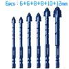 7/6/5/4PCS Four-edge Serrated Drill Bit Set For Drilling Holes In Glass Tiles Walls Concrete 3-12mm Sawtooth Drill Bit Set Tool