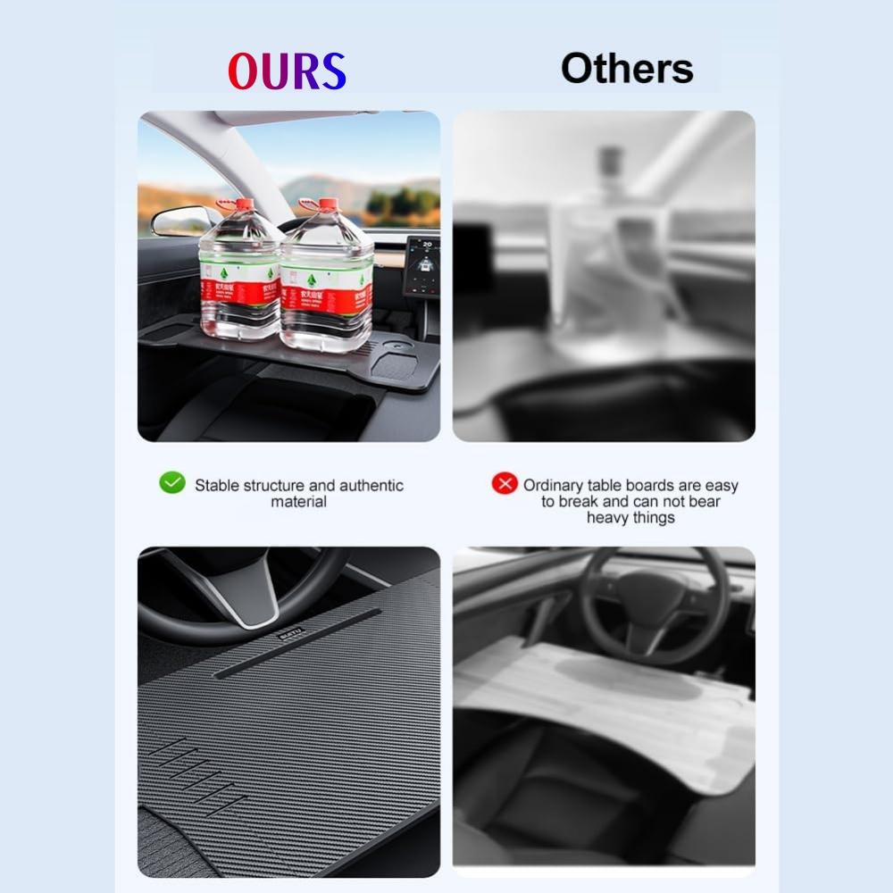 For Tesla Model 3 Y Steering Wheel Food Tray Desk Foldable Car Desk Tray Eating Travel Travel Work Camping Desk 2017-2025
