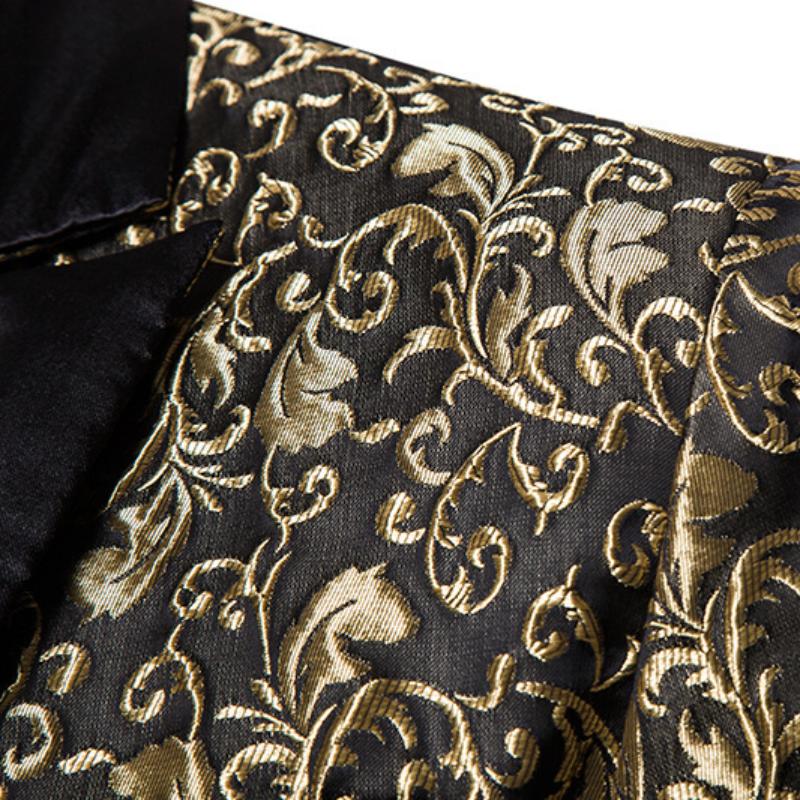 Men's Floral Party Dress Jacquard Fashion Design Suit Stylish Dinner Jacket Wedding Blazer Prom Tuxedo