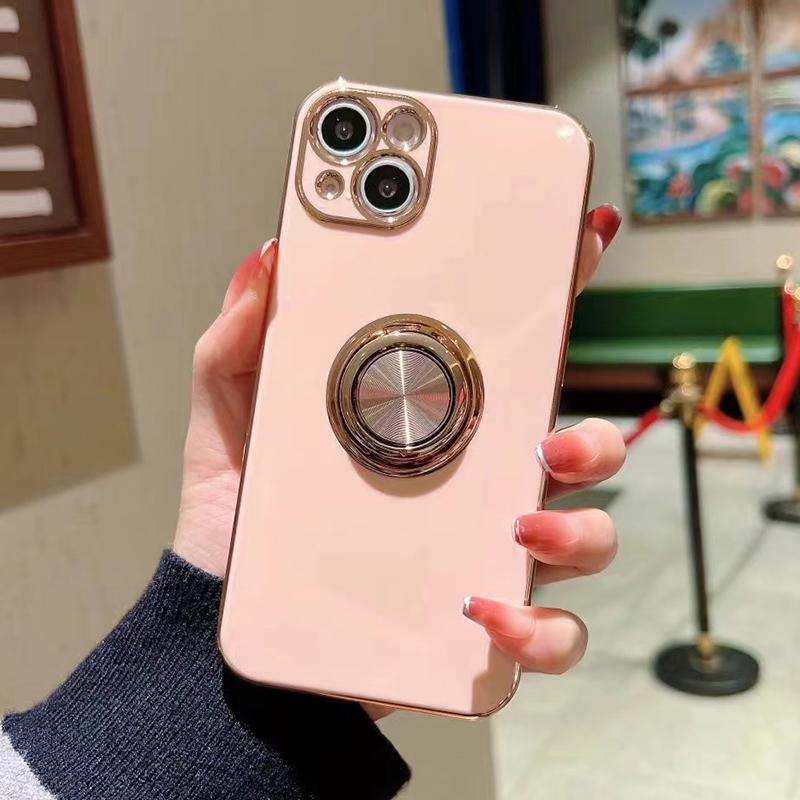 Luxusní pozlacený držák na prst Pouzdro Pro iPhone 17 Air 13 14 Pro Max 16 15 12 Měkký kryt telefonu Pro iPhone 11 Pouzdro