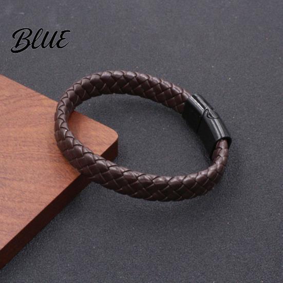 Faux Leather Bracelet Men Imitation Lightweight Wear-resistant Retro Gift Style