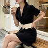 Stylish Waist Corset for Date Parties Women's Faux Leather Belt, Wide Elastic Waistband with Metal Trendy Accessory Dresses Buckle, No-Hole
