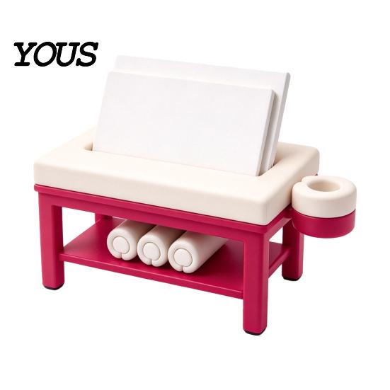 Miniature Spa Furniture Mini Massage Table Business Card Holder, Creative Organizer with U-shaped Headrest Therapy Room Decoration And Towel, Display