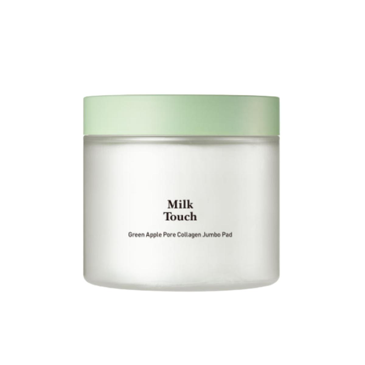 Milk Touch Green Apple Pore Collagen Jumbo Pad 130ml (60 Pads) - Exfoliating & Pore Tightening Toner Pads