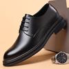 Leather Shoes Men's Autumn Business Dress British Men's Shoes Commuter Style Low-top Groom Wedding Shoes One Piece of Leather Shoes