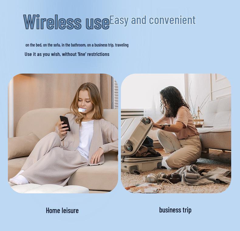 Rechargeable U-shaped Ultrasonic Electric Toothbrush & Wireless Negative Ion Hair Straightener Set