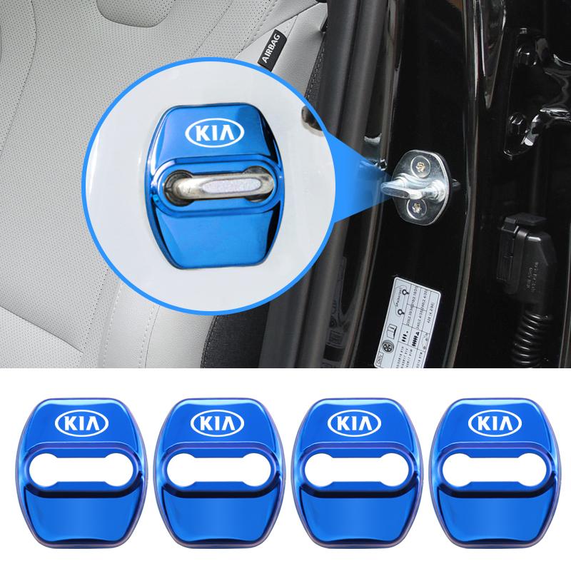 Cqgntp1 4Pcs Car Door Lock Cover Stainless Steel Protection Accessories For Kia GT-Line Sportage Ceed Rio Picanto Sorento Soul Cerato