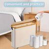 Porte-rouleau de papier toilette en bambou bohème avec panier de rangement pliable – Organisateur pour linge et mouchoirs