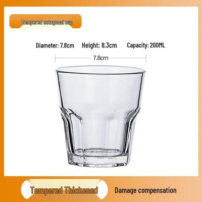 200ml Gehärtete Achteckige Glasbecher, 6er-Pack