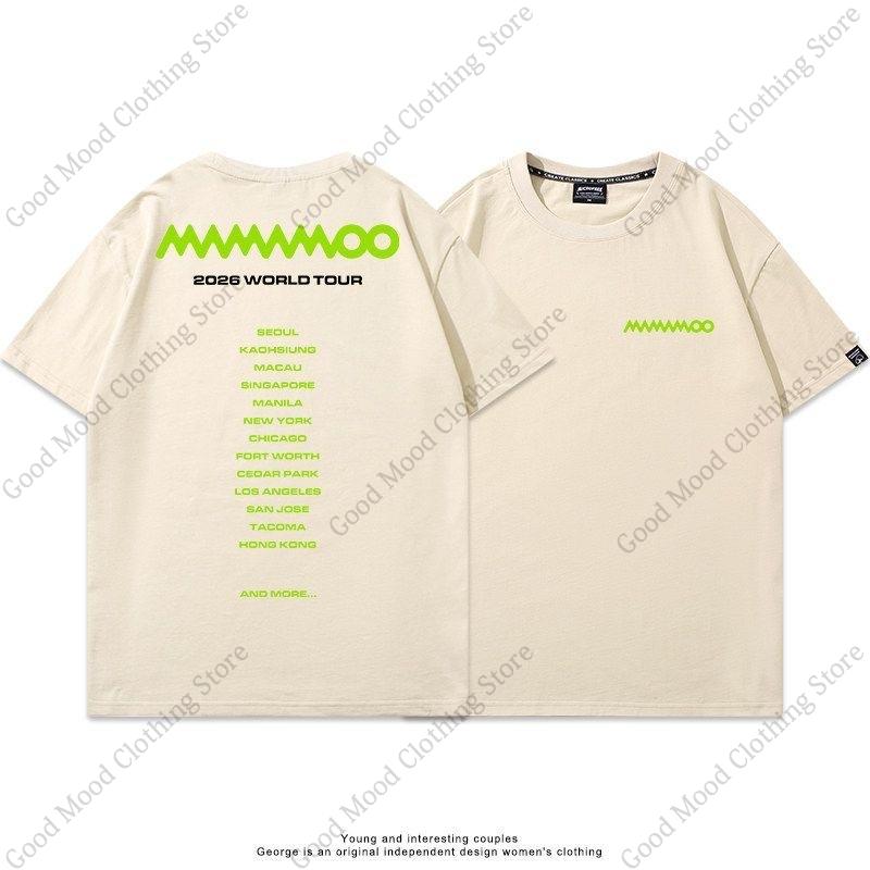 MAMAMOO T Shirt 2026 WORLD TOUR Fans MooMoo Tshirt High Quality Cotton Short Sleeve Tee Unisex Women Kpop Fashion Loose Summer Top