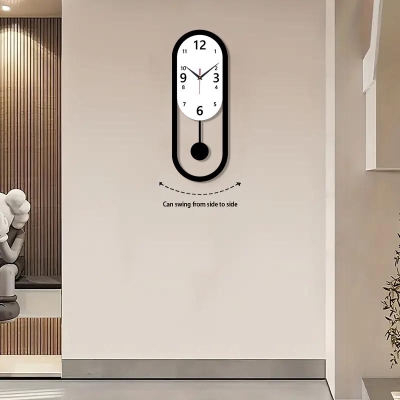 Elliptische Schwingwanduhr leise Uhr ist geeignet für Wohnzimmer Schlafzimmer Zimmerdekoration Wanduhr Weihnachtsgeburtstagsgeschenk.