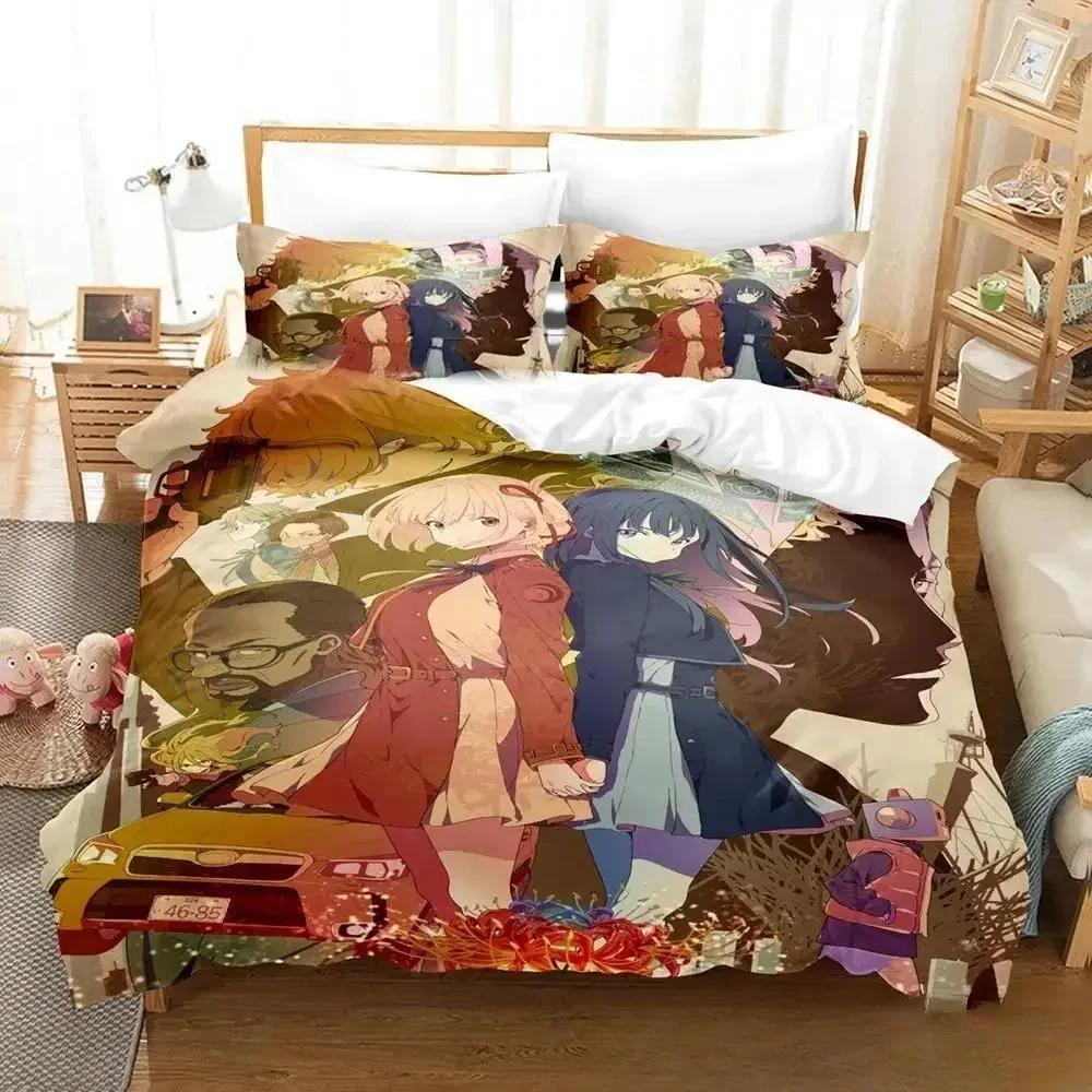 Trendy Modern Single Twin Full Queen King New Lycoris Recoil Size Bed Aldult Kid Bedroom Sets Anime Quilt