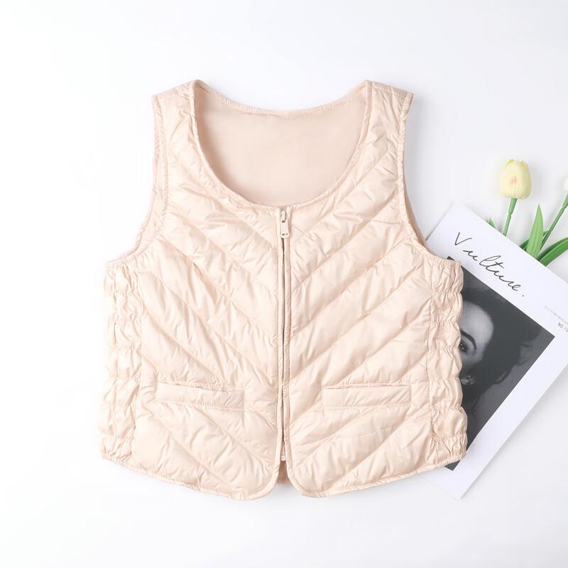 SNOWFLYING Women s 2025 Lightweight Round Neck Short Down Vest M