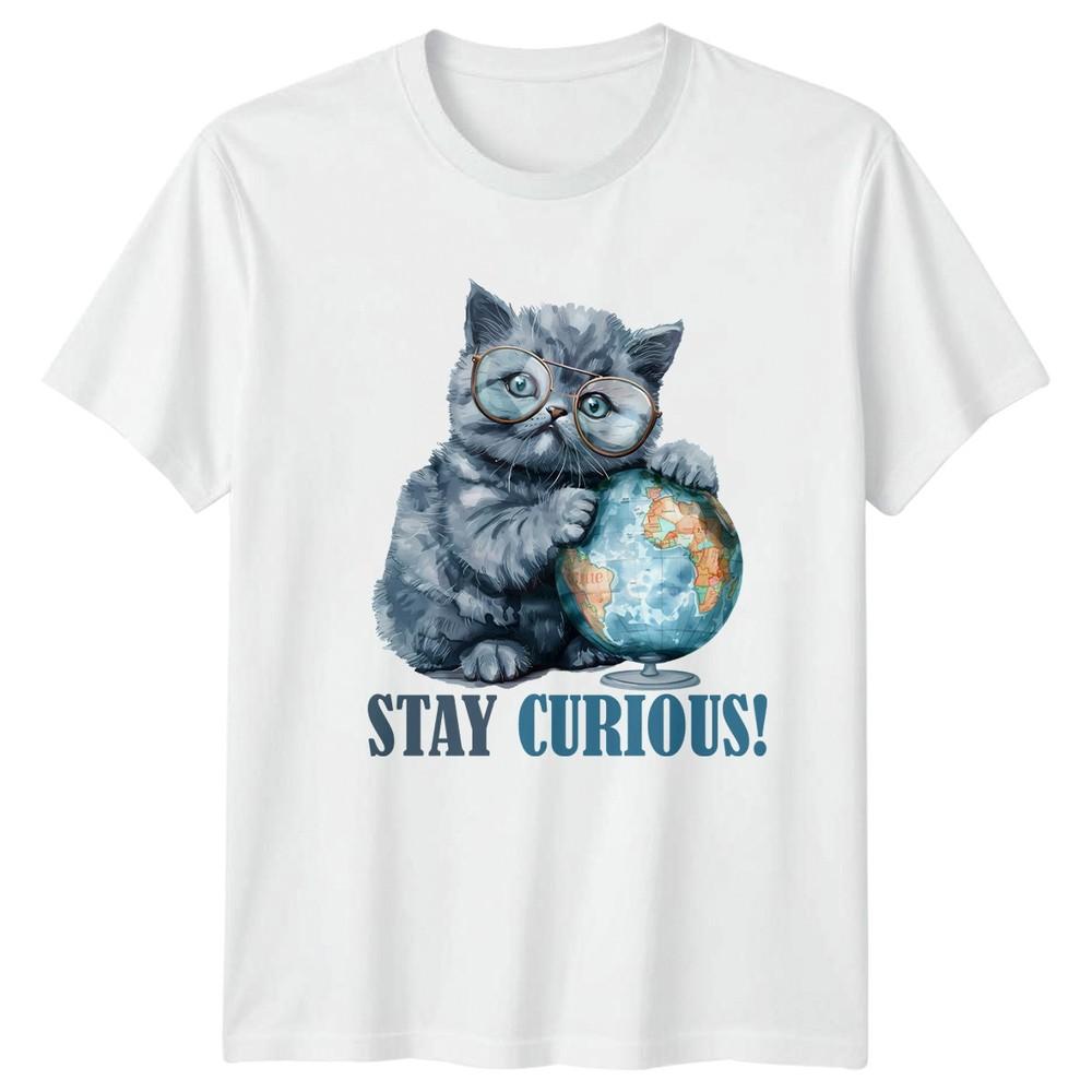 Stay Curious TShirt Geography Cats 2026 Graduation Gift For Him And Her S