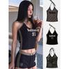 South Korea Badblood American Vintage Gyaru Hanging Neck Sexy Pure Desire Camouflage Vest Sling Women Niche Top Tide