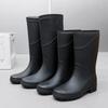 Fashion 2024 Men's Tall Rain Boots Fashion Work Waterproof Protective Solid Color Rain Boots Men Outdoor Work Rubber Boots Platform Boot