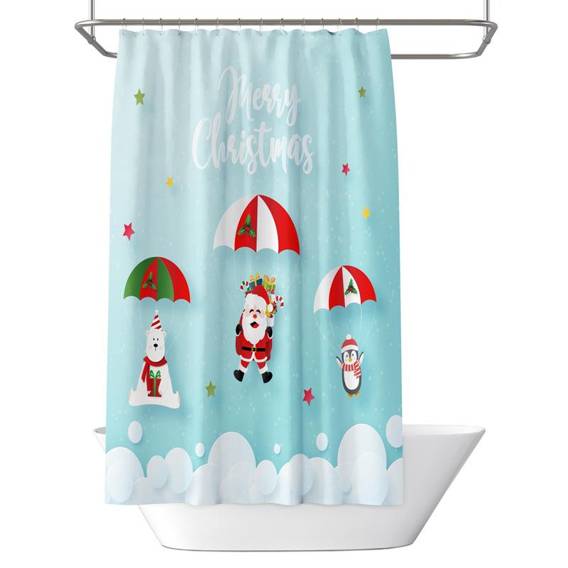 Bathroom Thickened Waterproof Curtain Mildew Proof Shower Curtain Shower Partition Curtain Shower Curtain Bathroom Curtain Free Perforation