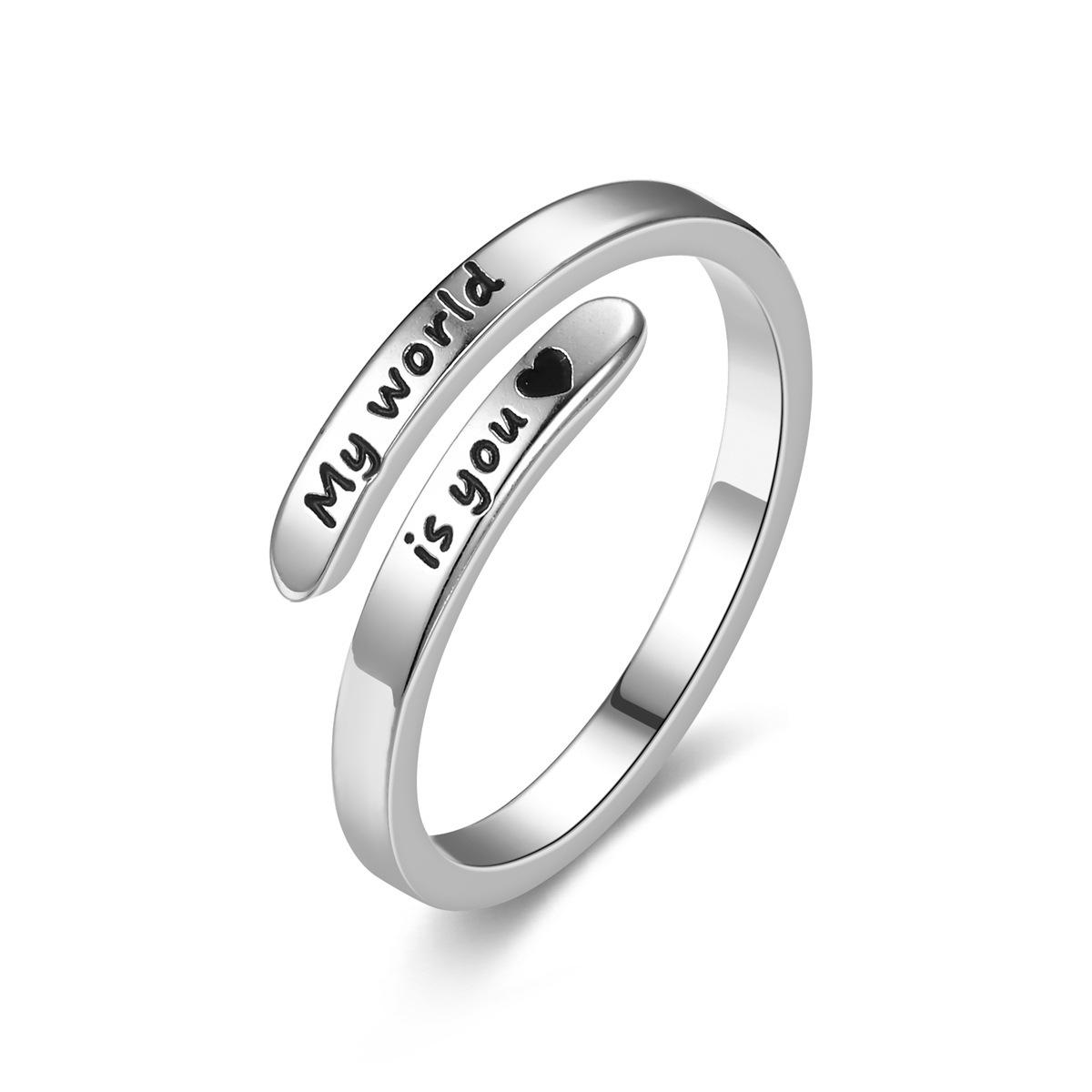 

1 шт. Модное кольцо из титановой стали с открытой регулировкой и дизайном Моя любовь