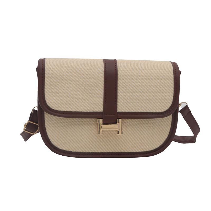 High-value Crossbody Bag Three-dimensional Casual and Fashionable Casual New Style Fashion Color Block Saddle Bag
