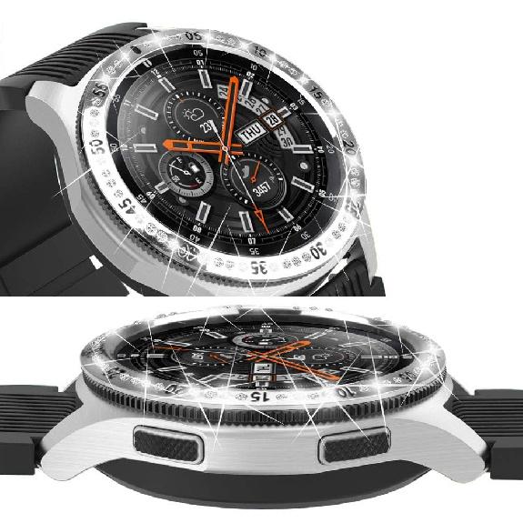 FitTurn Compatible with Samsung Galaxy Watch 46mm/Gear S3 Frontier/Classic Bezel Ring Styling,Bling Inlay Crystal Adhesive Anti Scratch & Collision
