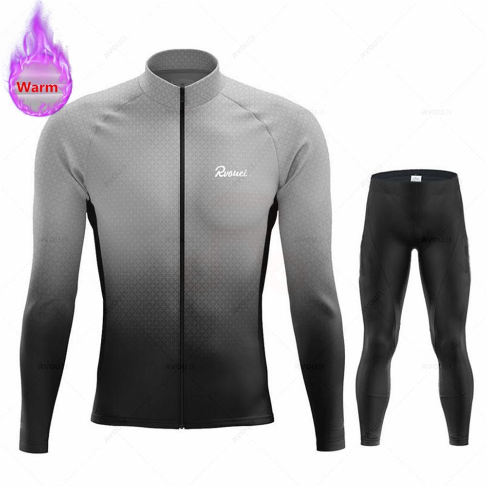 Roșu Cald 2023 Set de Ciclism de Iarnă Rvouei Bărbați Haine Bicicletă MTB Lână Termică Tricouri Bicicletă Haine Costum Maillot Ropa Ciclismo