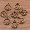 10x13mm DIY Alloy Round Mountain Pendants Charms for Necklaces, Bracelets, Bags - 2 Colors