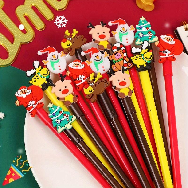 30pcs Kawaii Christmas Gel Pen Cute Christmas Tree Reindeer Santa Snowman Gift 0.5mm Black Neutral Pens School Office Stationary