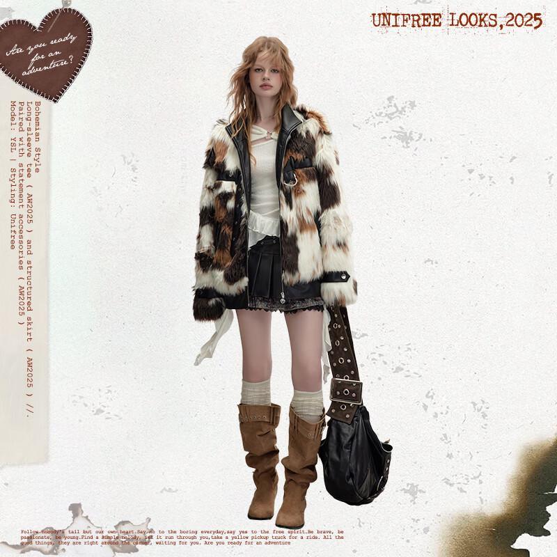 UNIFREE Plus Size Color Block Warm Padded Jacket