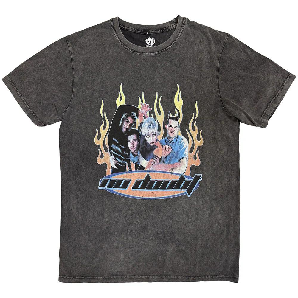 No Doubt Retro Band Logo Stone Wash T Shirt S M