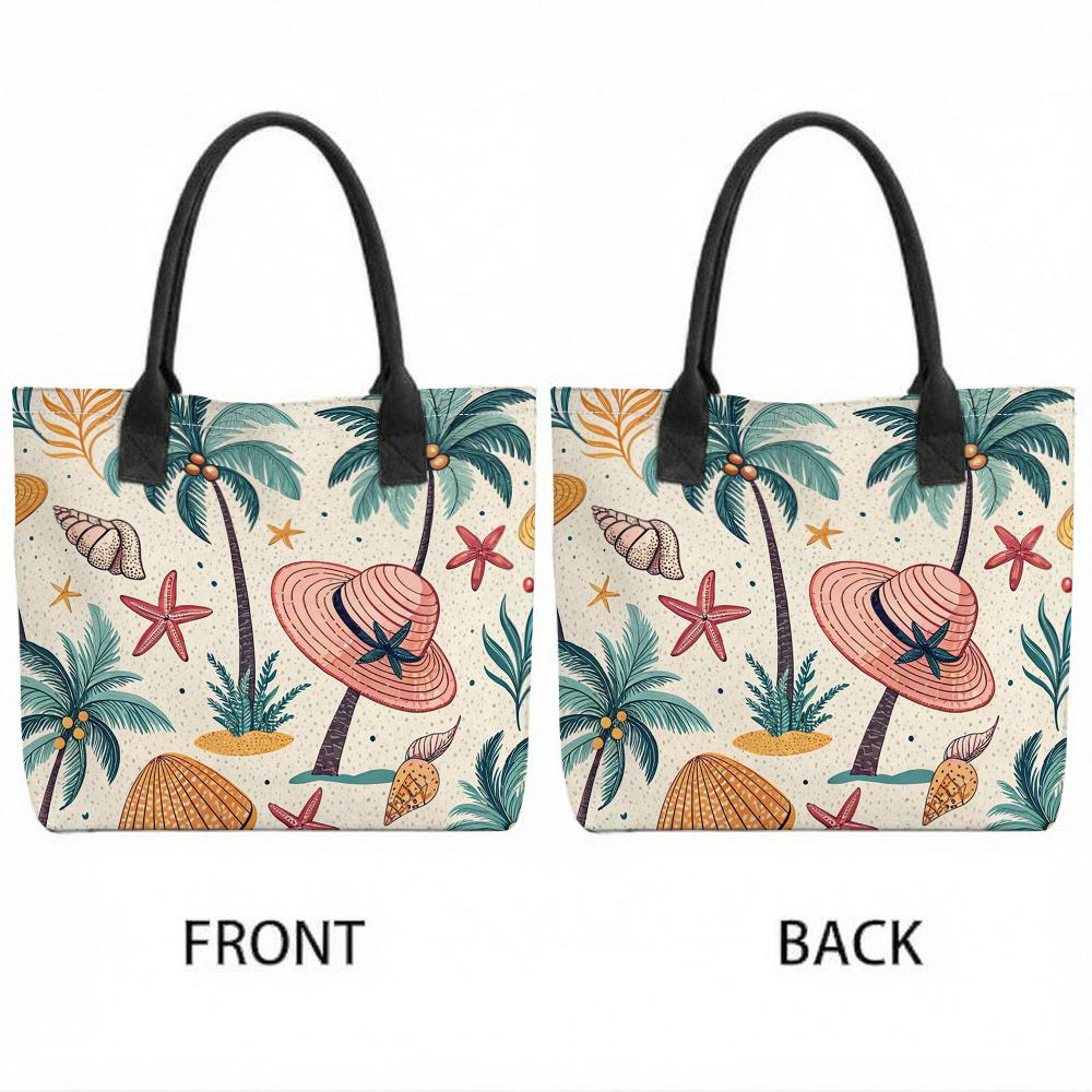  Summer Beach Pattern Tote Bag Casual Large Capacity Daily Handbag