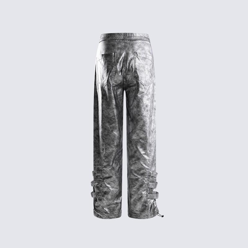 Mens Vintage Straight Leg Cargo Pants Street Style Loose Fit Durable Casual Trousers