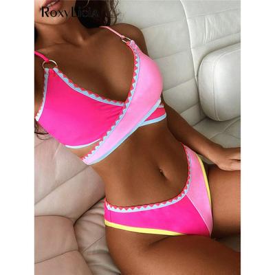 Bikini Fascia Brasiliana con Lacci Costume da Bagno Femminile Costumi da Bagno da Donna Set Bikini a Due Pezzi Costume da Bagno Swim Lady