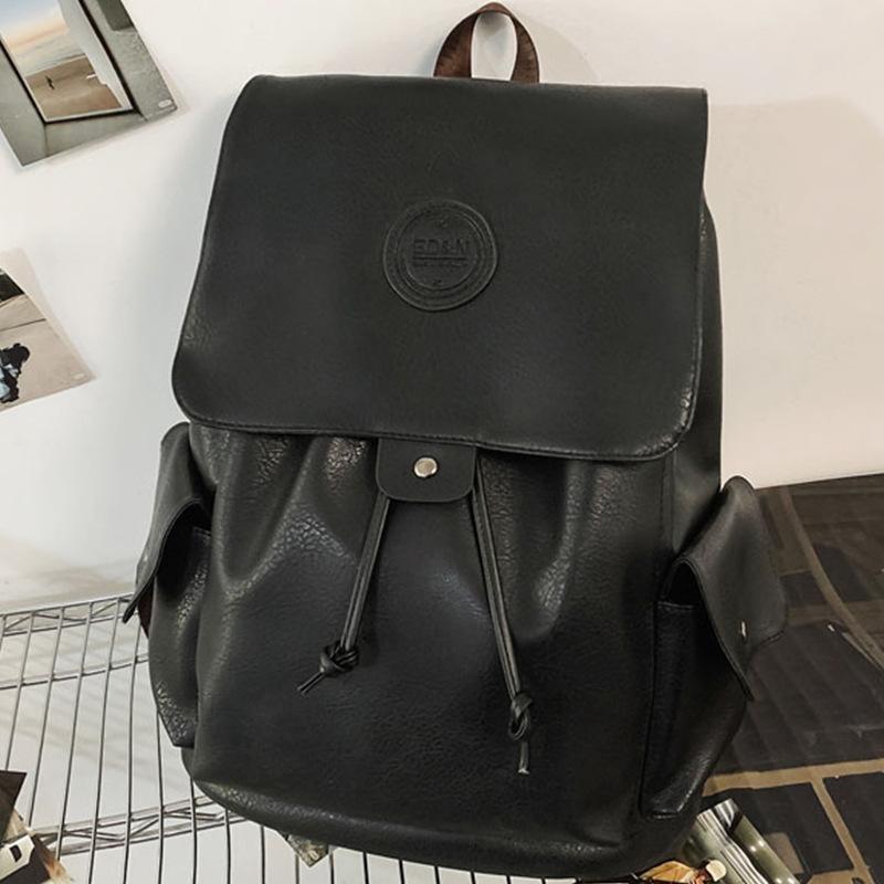 

Ретро рюкзак женский новый повседневный дорожный рюкзак большой вместимости кожаный школьный рюкзак для студента колледжа мужская сумка для компьютера чёрный