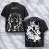 Frieren: Beyond Journey's End Elf Protagonist Moon Scene Vintage Washed Oversized Anime Streetwear Women And Men T-Shirt