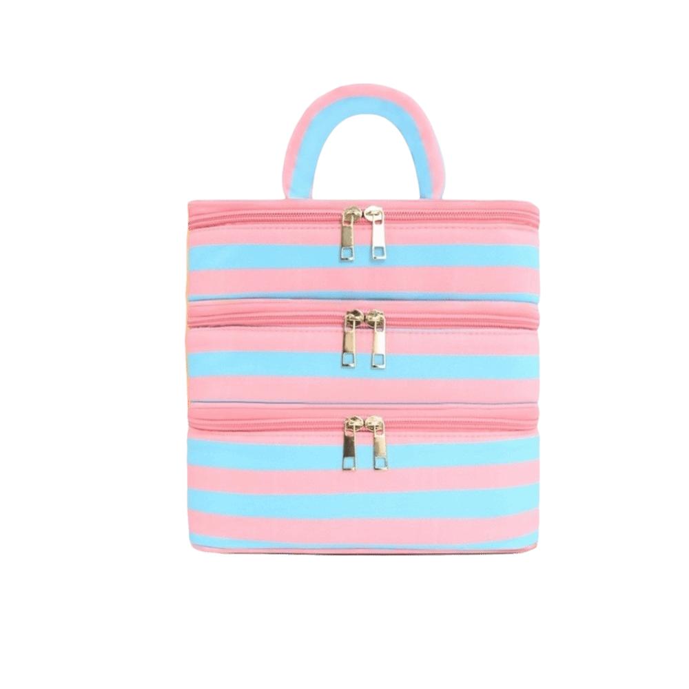 Polyester Multi-Layer Cosmetic Bag Macaron Color Makeup Bag Travel Storage Bag Holiday