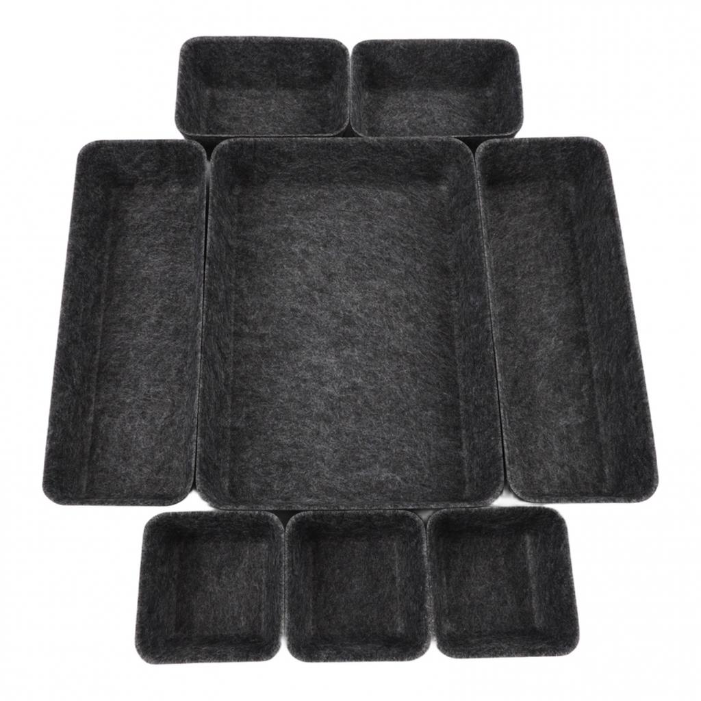 Chic Storage Solution Cosmetics Organizer Felt Storage Box Integrated Design