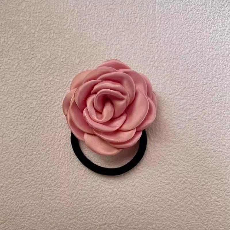 Retro Satin Rose Grab Clip Feminine Hair Clip Large Shark Clip Hair Accessory