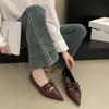 Silver Mary Jane shoes light mouth lace-up bow spring 2025 new soft flat French evening single shoes women's shoes