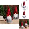 Christmas Gnome Plush Figure With Red Black Checkered Fabric For Holiday Decor