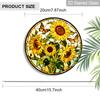2D Flat Stained Glass Sunflower Window Decoration, 7.87inches Yellow Colored Glass Plate with Chain, Charming Spring Summer Home Decor, Unique