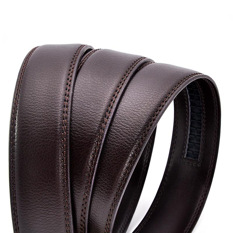 Lychee Pattern Men's Cowhide Belt Body - Automatic Buckle, Headless Design